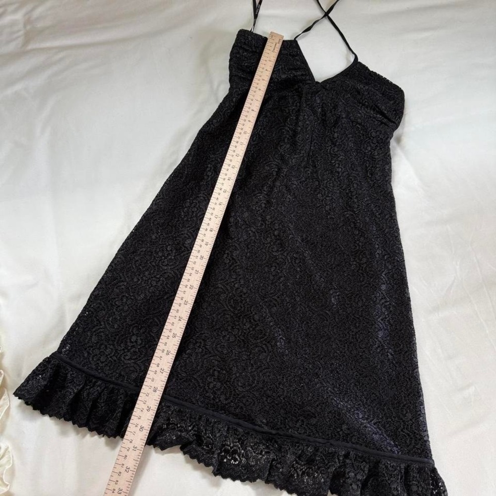 Betsey Johnson black lace halter dress size 2 - Picture 3 of 6